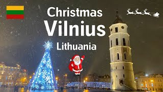 Vilnius Christmas Markets  Lithuania Ultimate City Walking Tour and Travel Guide 4K HDR 60fps [upl. by Ativel]