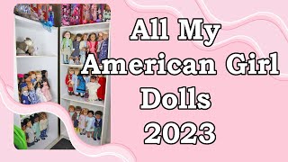 ALL MY AMERICAN GIRL AND MAPLELEA DOLLS  A Doll Collectors Collection 2023 [upl. by Ainola]