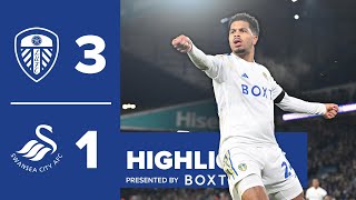 Highlights  Leeds United 31 Swansea City  Piroe Rutter and James goals [upl. by Selinski722]