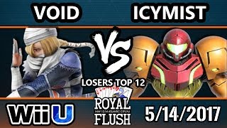 Royal Flush SSB4  CLG  VoiD Sheik Fox Vs UnF  IcyMist Samus Smash 4 Losers Top 12 [upl. by Lovmilla61]