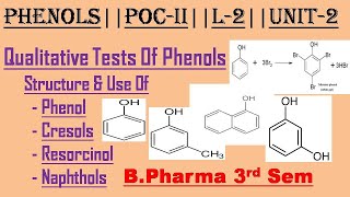 Phenol  Qualitative test  Structure and use L2U2 Organic Chemistry 2nd Bpharma 3rdsem [upl. by Amorita198]