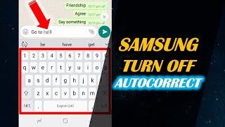 How to Turn off Autocorrect on SAMSUNG Device [upl. by Hareehahs]