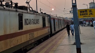 Ranchi Jaynagar AC Special train in bihar sakri with beautiful sunset 🌇 [upl. by Clarke]