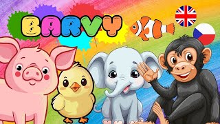 ✨ ANGLIČTINA PRO DĚTI  BARVY 🦋  Učíme se barvy anglicky se zvířátky 🐷 Hádanky  Vzdělávací video [upl. by Combe]