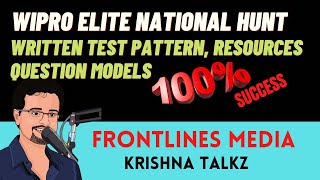 WIPRO ELITE National Test exam  Pattern  Preparation Strategy  Resources  Frontlinesmedia [upl. by Demy]