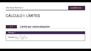 Límites por racionalización 1 [upl. by Assirek]