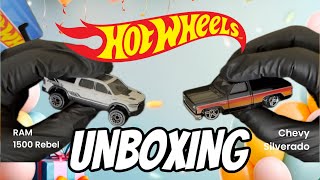 Hot Wheels Truck unboxing Ram 1500 Rebel and 1983 Chevy Silverado [upl. by Senskell598]