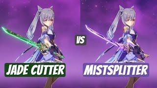 Comparing Keqings Best Weapons  R5 Mistsplitter vs R5 Jade Cutter  Part 1 Jade Cutter Full Team [upl. by Netsirk]