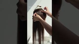 How to Use Single Sided Tape on Seamless Clip Hair Extensions hairtutorials hairclass hairtok [upl. by Asiled]