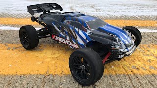 Traxxas 116 E Revo VXL Velineon Brushless  Speed Test on Road Spec Tires Full Length Video [upl. by Llevron713]