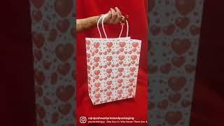 Heart design paper bags  75x35x10 inch Contact 9512670232 valentine love paperbag [upl. by Arba669]