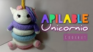 JUGUETE Apilable de Unicornio a crochet  Crochet TOY Stackable Unicorn 🦄 [upl. by Aaberg]