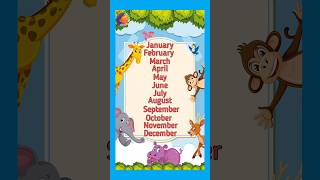 12 months name in english  months of the year song nurseryrhymes kindergarten [upl. by Dominy]