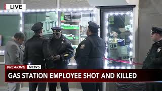 Store clerk killed in Philadelphia gas station robbery [upl. by Annodam]