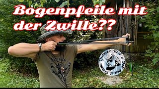 Bogenpfeile mit der Zwille  Steinschleuder verschiessen wie geht das [upl. by Felisha90]