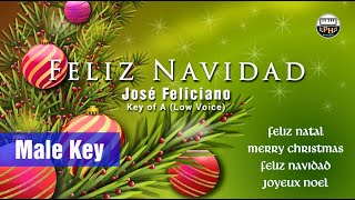 Feliz Navidad  Karaoke  Male Key A [upl. by Aivartal]