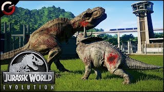 DINOSAURS FIGHTING BATTLE ARENA Most Epic DINO Fight Scenes  Jurassic World Evolution Gameplay [upl. by Nylarak]