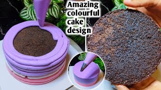 Amazing colourful cake decorating ideas ✨💜✨ [upl. by Nnil273]