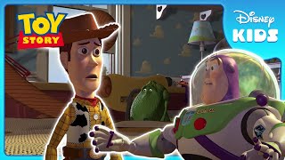 Woody Meets Buzz 🤠👨‍🚀  Toy Story  Disney Kids [upl. by Rhody]