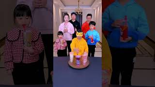 Blindly Drinking Milk Tea Challenge Its Really FunFunnyfamily Partygames Funny Christmasgames [upl. by Bull]