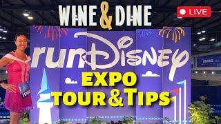 🔴LIVE🔴 RunDisney EXPO Tour Tips and Great Merch that Runners LOVE  Wine amp Dine Disney World Live [upl. by Naffets]