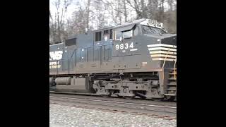 NS Empty Coal Hoppers Engine 4304 and 9834 Dash 9 Locomotive in Jeannette Pa March 5th 2024 [upl. by Shayna864]