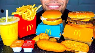 ASMR McDonalds Corn Dog Chicken Nuggets QPC Big Bites Eating Fries Hash Browns Smoothie Mukbang [upl. by Ines]