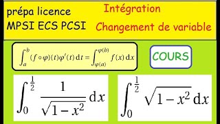 PrépaImportant Intégration par changement de variablethéorème et exemples MPSI ECS PCSI licence [upl. by Aremihc307]