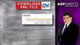 Download XML File in ASPNet using C [upl. by Enailuj282]