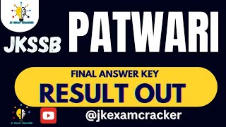 PATWARI RESULT OUT II FINAL ANSWER KEY II CONGRATULATIONS TO ALL JKExamCracker [upl. by Sibilla]