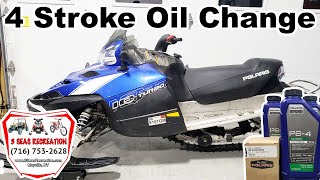 Polaris FS  FST 4 Stroke Snowmobile Engine Oil change step by step instructions [upl. by Rubie174]