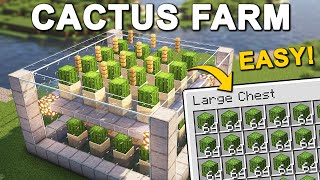 The EASIEST Cactus Farm in Minecraft 121 Tutorial [upl. by Aillimat]