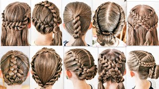 10 SIMPLE and BEAUTIFUL hairstyles for every day Easy braided hairstyles [upl. by Janey296]