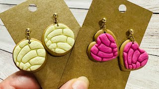 DIY Conchas Mexican Sweet Bread Clay Earrings [upl. by Elleral]