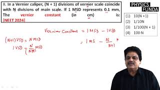 In a Vernier caliper N  1 divisions of vernier scale coincide with N divisions of main scale [upl. by Tersina980]