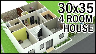 300quotx350quot 3D House Plan  30x35 4 Room Home Plan  Gopal Architecture [upl. by Nedyah]