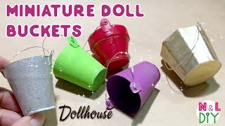 DIY Miniature Buckets for Dollhouse  How to make mini Bucket [upl. by Gannes659]