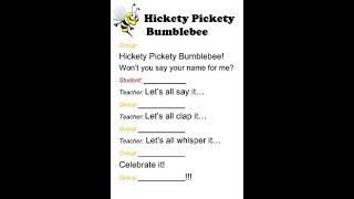 Hickety Pickety Bumblebee song to start class [upl. by Yanej]