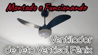 Ventilador de Teto com controle Ventisol Inverter Fenix  Montado e Funcionando  Review [upl. by Ytsirc]