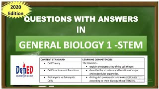 GENERAL BIOLOGY 1 STEM The Cells TEST REVIEW QUESTIONS WITH ANSWERS  DepEd [upl. by Behrens376]