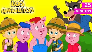 Los Tres Cerditos 🐷  Canción Colección  Los Amiguitos Canciones Infantiles [upl. by Cristin]