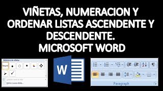 COMO USAR VIÑETAS Y NUMERACION DE CONTENIDO ORDENAR LISTA EN FORMA ASCENDENTE Y DESCENDENTE [upl. by Doherty]