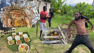 Baking Tasty Pineapple amp Apple Chicken In Tree Root😮‍💨NuhFightIt [upl. by Anid]