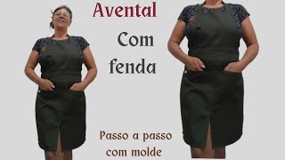 DIY como fazer avental de cozinha com fenda passo a passo com molde [upl. by Ahsaeit]