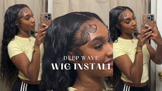 HOW TO  13x6 DEEP WAVE WIG  WIG INSTALL  USUCHBEAUTY [upl. by Kelwin]