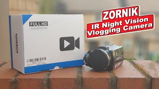 ZORNIK Camcorder IR Night Vision Vlogging Camera Review and Test [upl. by Hanikas]