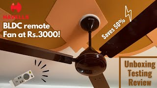 Havells Efficiencia Prime BLDC ceiling fan review  Electrical Unboxing [upl. by Blakeley]