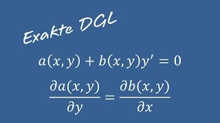 Differentialgleichungen  Exakte Differentialgleichung [upl. by Archibald607]