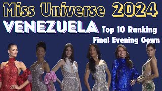 Miss Universe Venezuela 2024  Top 10 Ranking  Final Evening Gown [upl. by Manella604]