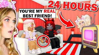 I Spent 24 HOURS In My BEST FRIENDS HOUSE In Adopt Me Roblox [upl. by Ethelda]